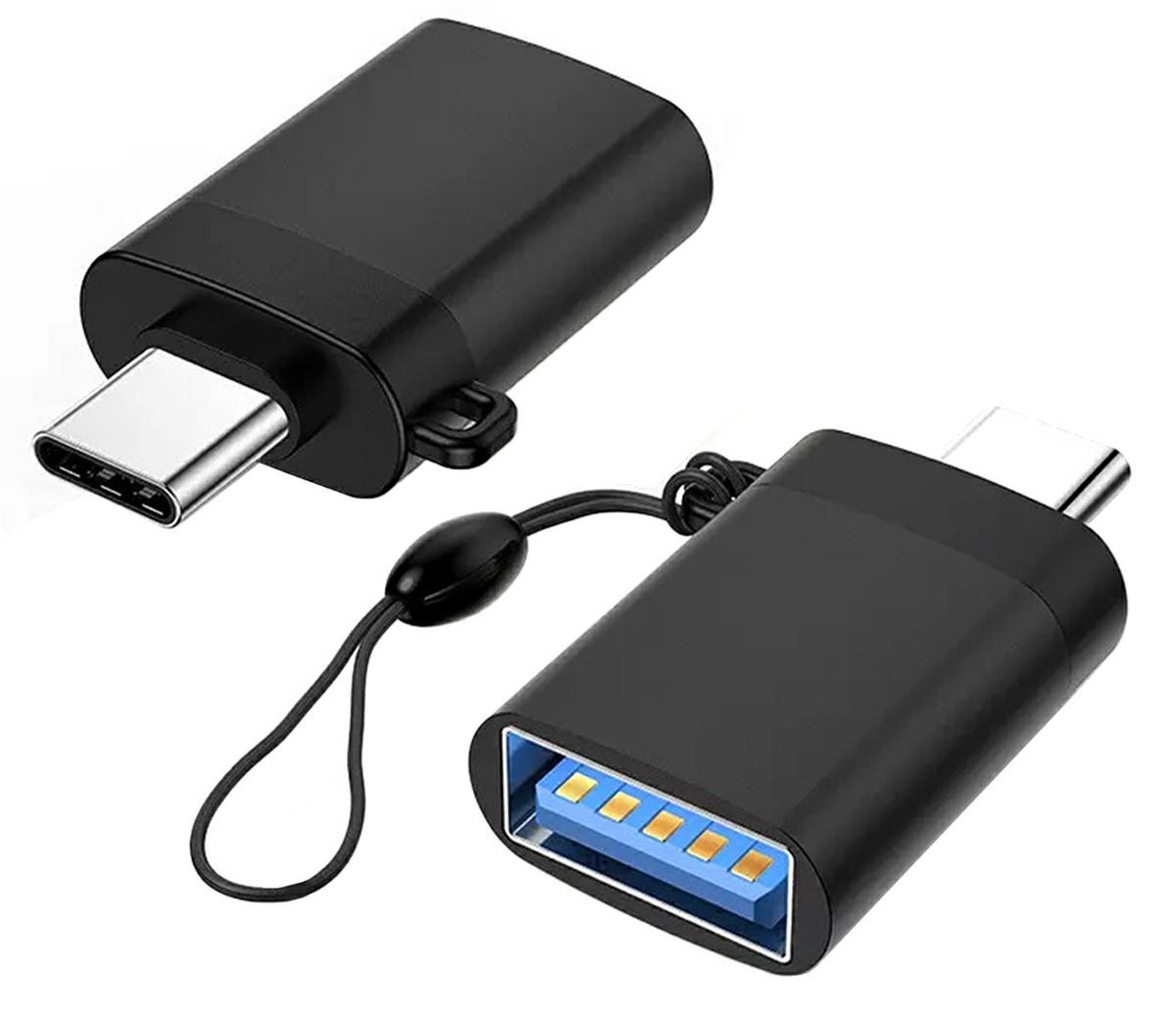Adaptor USB A - USB C, universal, functie USB OTG, negru